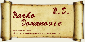 Marko Domanović vizit kartica